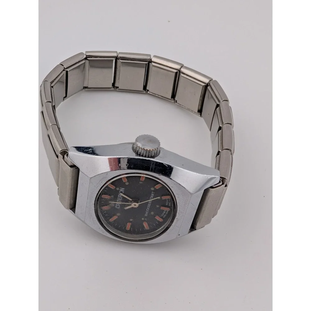 Vintage Criterion Swiss Watch Women 26mm‎ Case Silver Stretch Band- New Battery